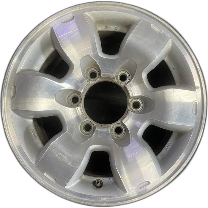 15" PATHFINDER 96 15x7, alloy, SE Original OEM Wheel Rim - MACHINED SILVER - Front View