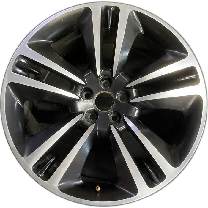 20" CHARGER 14 20x9, , , Original OEM Wheel Rim - MACHINED BLACK - Front View