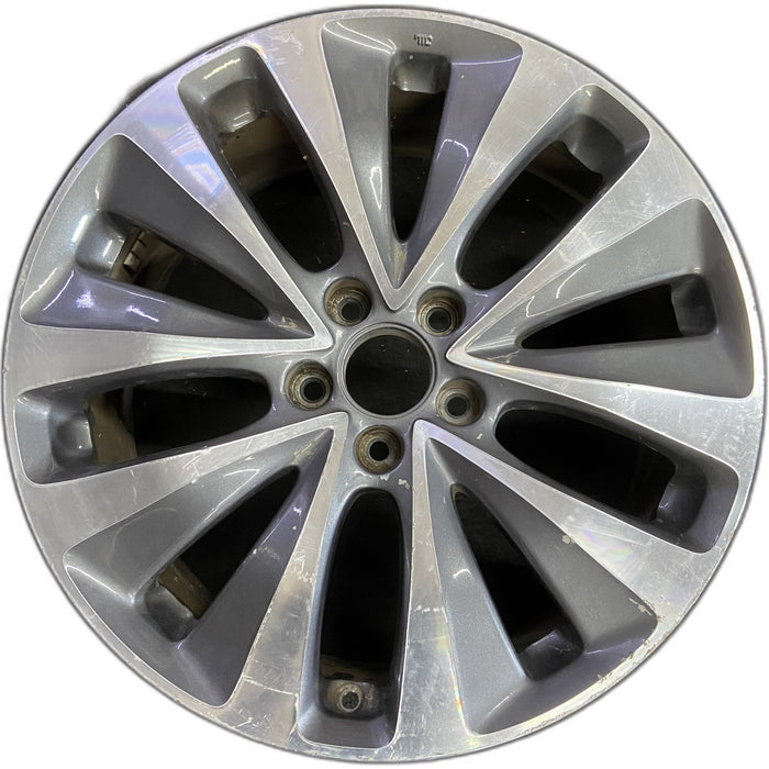 19" MDX 14-16 19x8 , , 10 spoke, w/o Original OEM Wheel Rim - MACHINED GREY - Front View