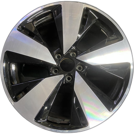 19" AUDI A5 26 19x8, V spoke Original OEM Wheel Rim - MACHINED BLACK - Front View