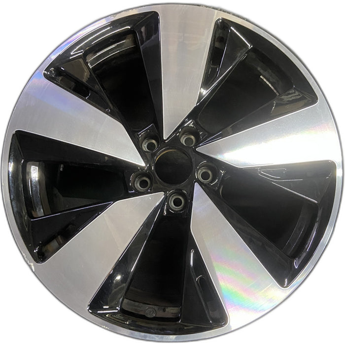 19" AUDI A5 26 19x8, V spoke Original OEM Wheel Rim - MACHINED BLACK - Front View