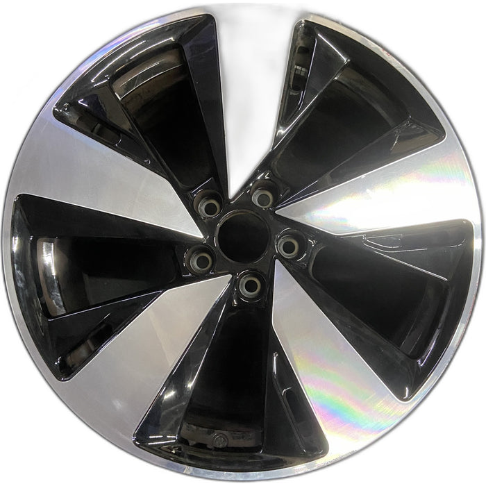 19" AUDI A5 26 19x8, V spoke Original OEM Wheel Rim - MACHINED BLACK - Front View