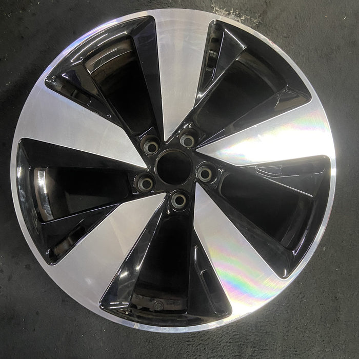19" AUDI A5 26 19x8, V spoke Original OEM Wheel Rim - MACHINED BLACK - Additional View