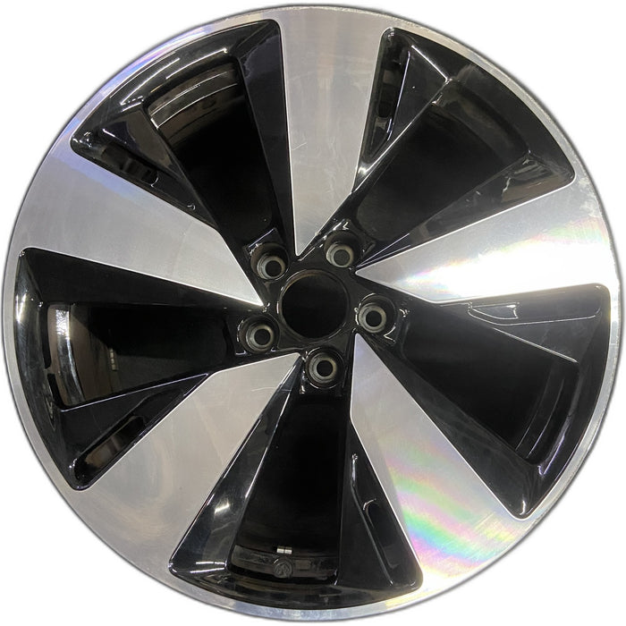 19" AUDI A5 26 19x8, V spoke Original OEM Wheel Rim - MACHINED BLACK - Front View