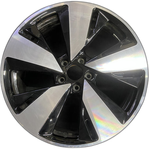 19" AUDI A5 26 19x8, V spoke Original OEM Wheel Rim - MACHINED BLACK - Front View