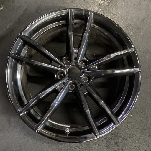 19" BMW 330e 21-23 19x8, , double spoke, Original OEM Wheel Rim - BLACK - Additional View