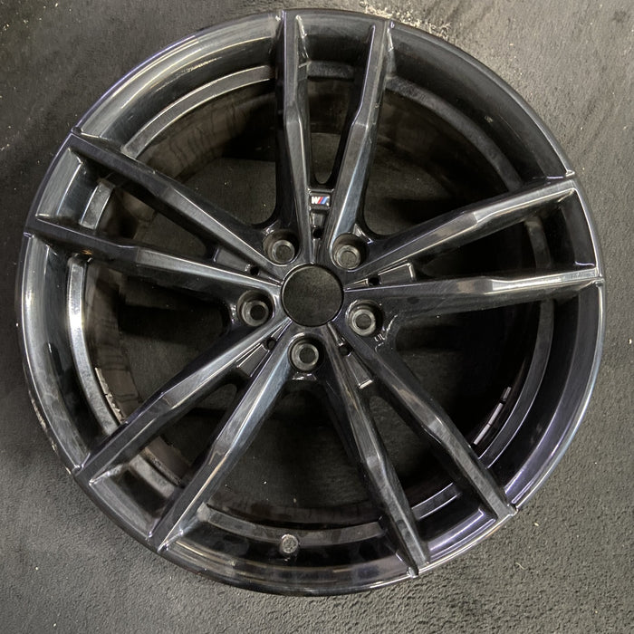 19" BMW 330e 21-22 19x8.5, , double spoke, Original OEM Wheel Rim - BLACK - Additional View