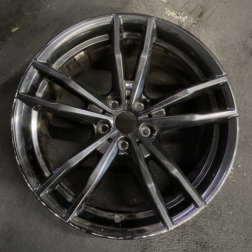 19" BMW 330e 21-22 19x8.5, , double spoke, Original OEM Wheel Rim - BLACK - Additional View