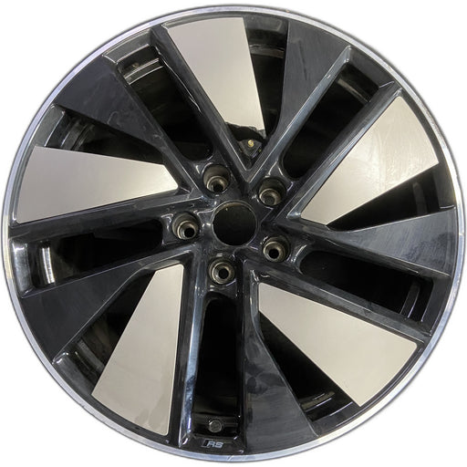 21" E-TRON GT 23-24 21x11.5 Original OEM Wheel Rim - BLACK SILVER - Front View