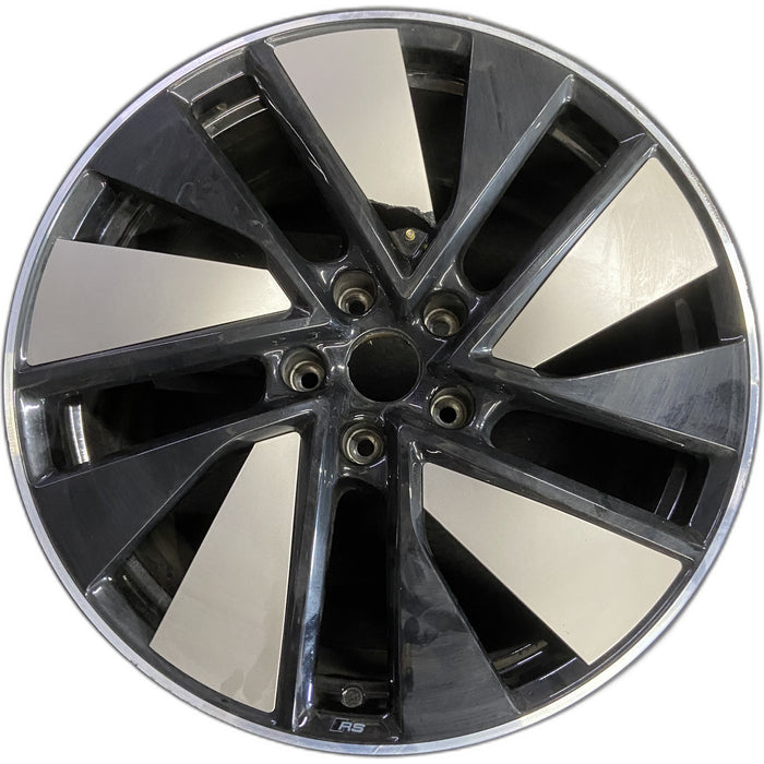 21" E-TRON GT 23-24 21x11.5 Original OEM Wheel Rim - BLACK SILVER - Front View