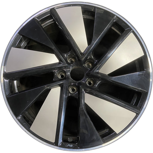21" E-TRON GT 23-24 21x11.5 Original OEM Wheel Rim - BLACK SILVER - Front View