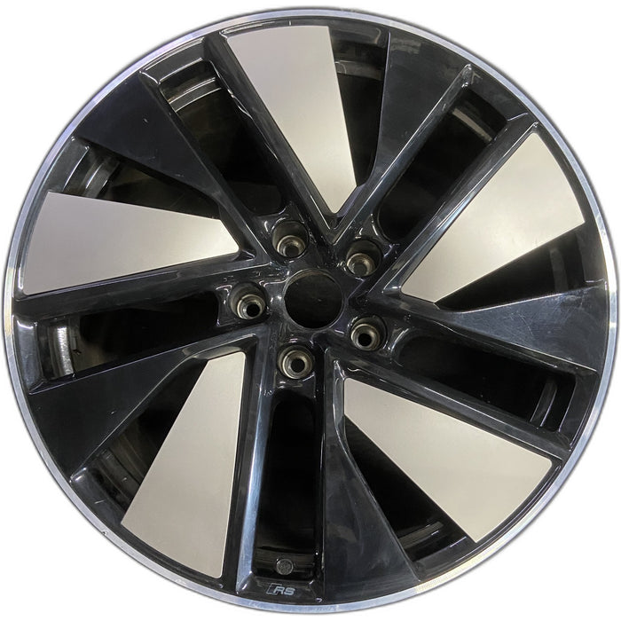 21" E-TRON GT 23-24 21x11.5 Original OEM Wheel Rim - BLACK SILVER - Front View