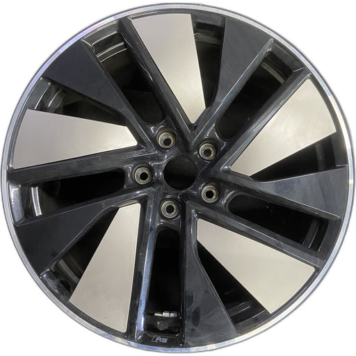 21" E-TRON GT 23-24 21x9.5 Original OEM Wheel Rim - BLACK SILVER - Front View