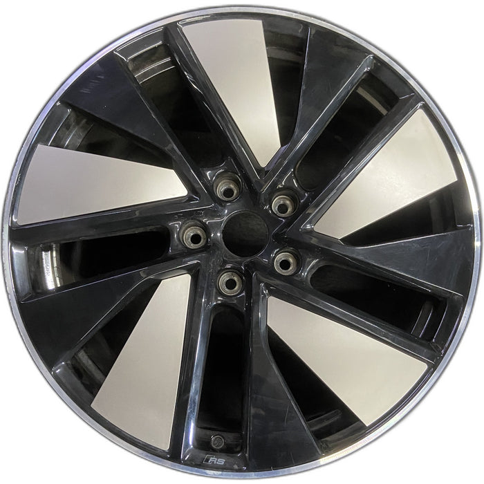 21" E-TRON GT 23-24 21x9.5 Original OEM Wheel Rim - BLACK SILVER - Front View