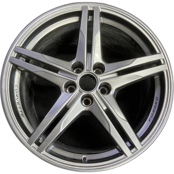 20" CORVETTE 23-26 rear, 20x11, 10 single spoke, satin graphite Original OEM - Front View