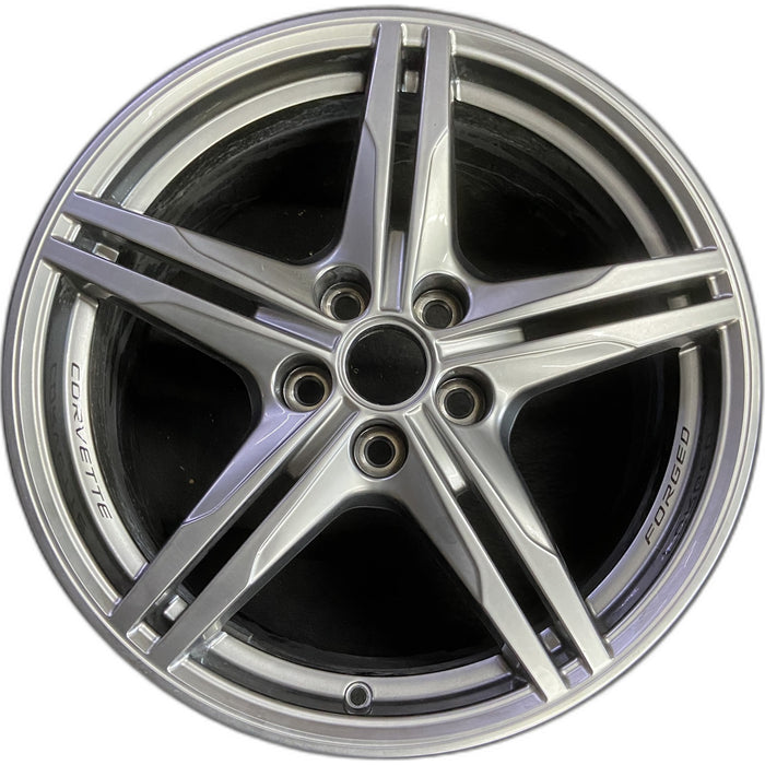 19" CORVETTE 23-24 front, 19x8.5, 10 single spoke, satin graphite Original OEM - Front View