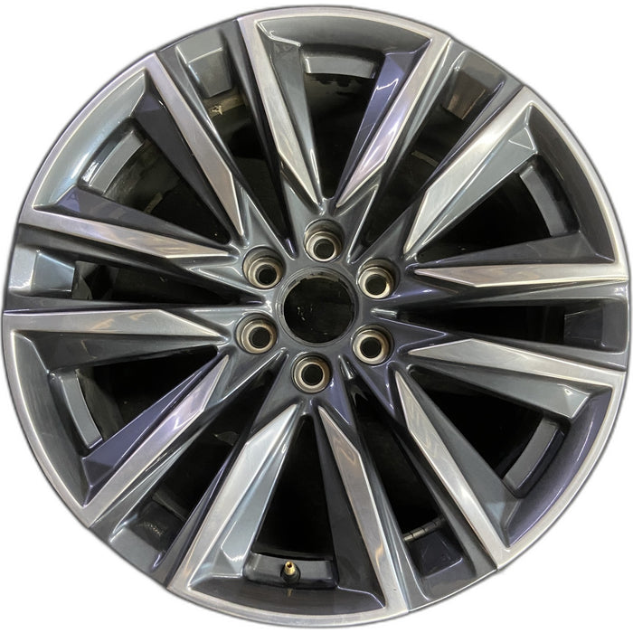 22" ESCALADE 21-23 22x9, 12 spoke, opt SMD Original OEM Wheel Rim - POLISHED - Front View