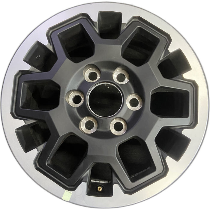 17" TACOMA 24 17x7.5 , with outer lip Original OEM Wheel Rim - MACHINED BLACK - Front View