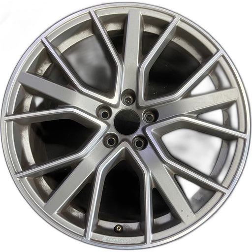 19" AUDI A4 19-22 19x8.5 , 15 spoke Original OEM Wheel Rim - MACHINED GREY - Front View