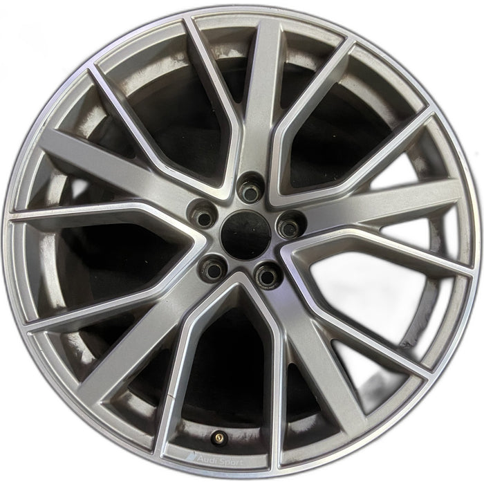 19" AUDI A4 19-22 19x8.5 , 15 spoke Original OEM Wheel Rim - MACHINED GREY - Front View