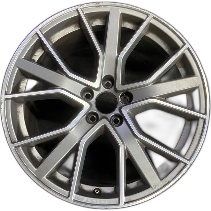 19" AUDI A4 19-22 19x8.5 , 15 spoke Original OEM Wheel Rim - MACHINED GREY - Front View