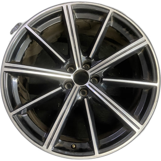 21" AUDI Q7 20-26 21x9.5 , 10 spoke Original OEM Wheel Rim - MACHINED BLACK - Front View