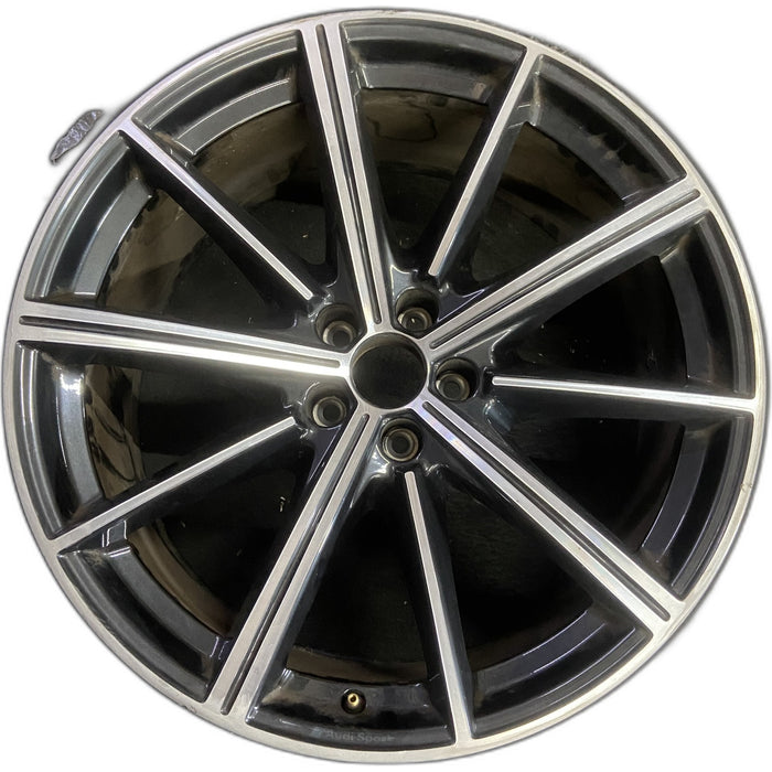 21" AUDI Q7 20-26 21x9.5 , 10 spoke Original OEM Wheel Rim - MACHINED BLACK - Front View
