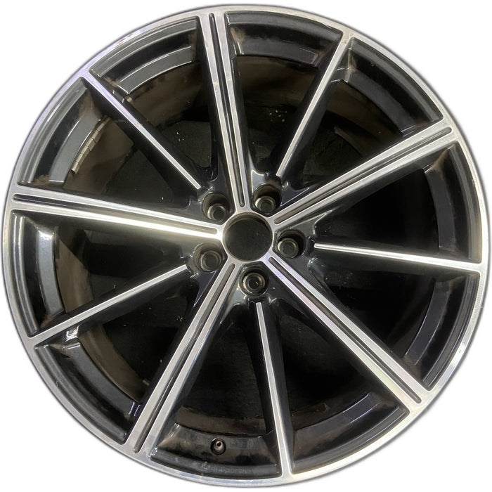 21" AUDI Q7 20-26 21x9.5 , 10 spoke Original OEM Wheel Rim - MACHINED BLACK - Front View