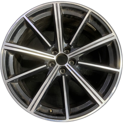21" AUDI Q7 20-26 21x9.5 , 10 spoke Original OEM Wheel Rim - MACHINED BLACK - Front View