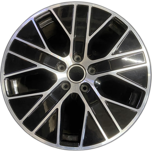 20" PORSCHE TAYCAN 20-21 20x9, 5 spoke, Original OEM Wheel Rim - MACHINED BLACK - Front View