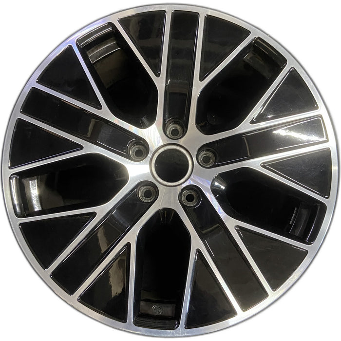 20" PORSCHE TAYCAN 20-21 20x9, 5 spoke, Original OEM Wheel Rim - MACHINED BLACK - Front View