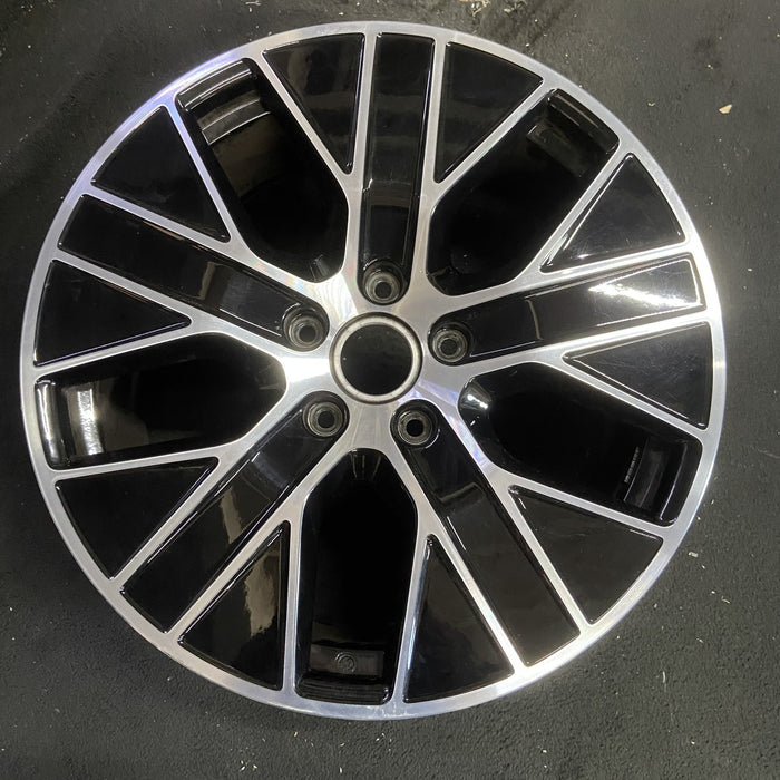 20" PORSCHE TAYCAN 20-21 20x9, 5 spoke, Original OEM Wheel Rim - MACHINED BLACK - Additional View