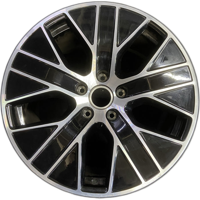 20" PORSCHE TAYCAN 20-21 20x11, 5 spoke, Original OEM Wheel Rim - MACHINED BLACK - Front View