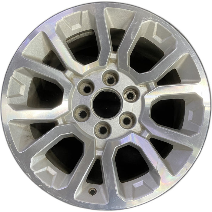 18" YUKON 15-20 18x8.5, Original OEM Wheel Rim - MACHINED SILVER - Front View