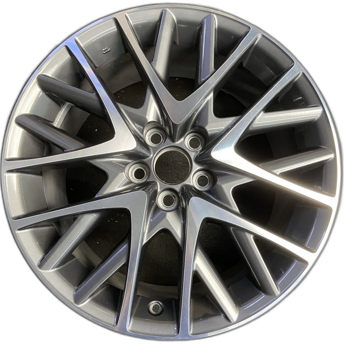 19" LEXUS RC200T 16-17 19x9 , 20 spoke Original OEM Wheel Rim - MACHINED GREY - Front View
