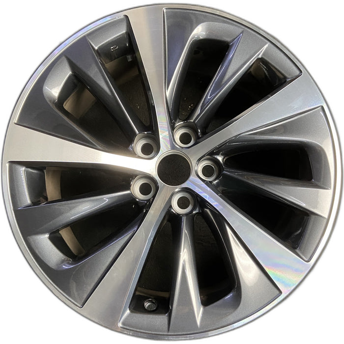 19" LS500 18-24 , 19x8, , swept spoke Original OEM Wheel Rim - MACHINED CHARCOAL - Front View