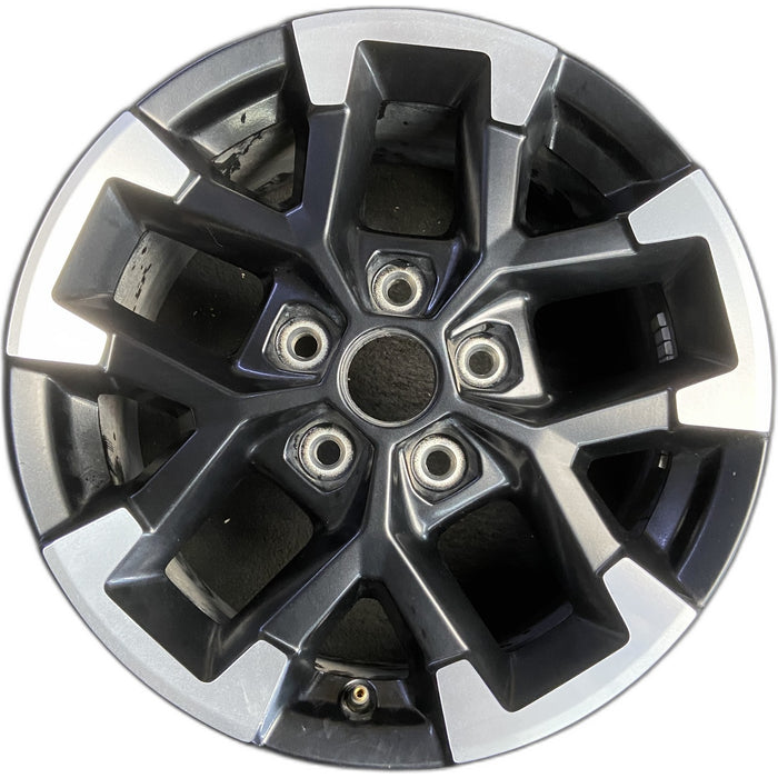 17" GLADIATOR 24 , aluminum, V spoke Original OEM Wheel Rim - MACHINED BLACK - Front View