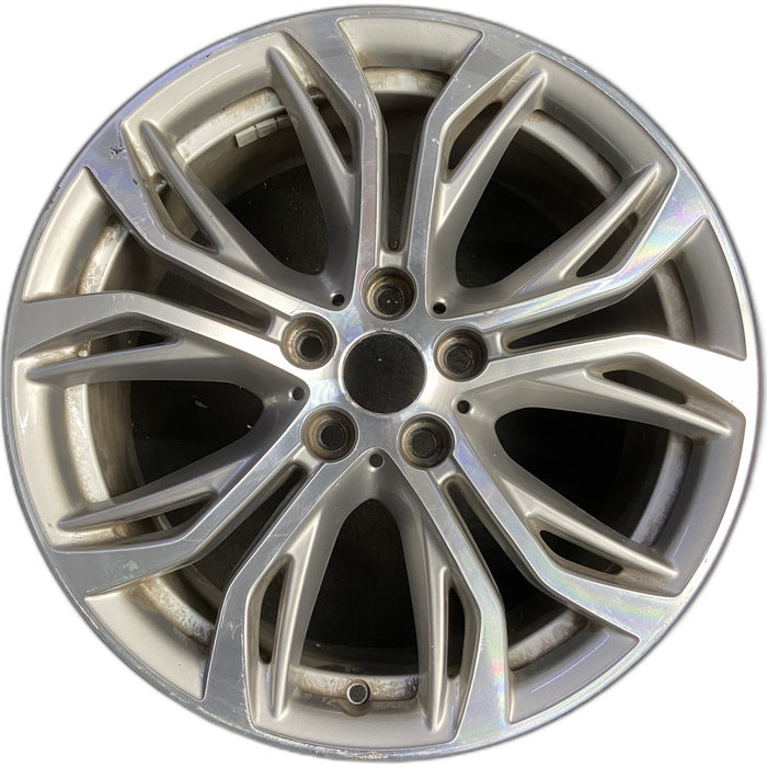 18" BMW X1 16-17 18x7.5 , , open Y spoke, Original OEM Wheel Rim - MACHINED GREY - Front View