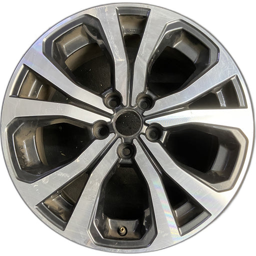 18" FORESTER 19 18x7 , w/ face, 5 V spoke Original OEM Wheel Rim - MACHINED - Front View