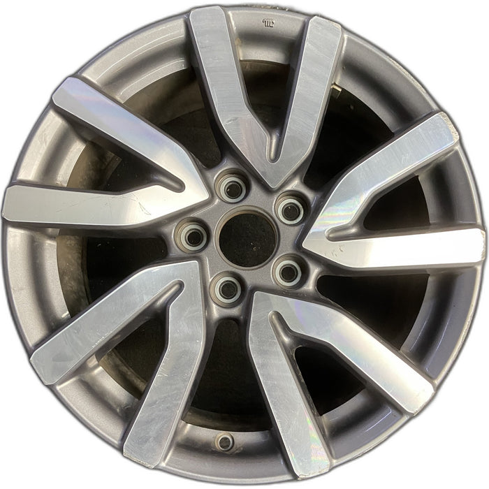 18" PILOT 19 18x8 , 5 V spoke , w/ face Original OEM Wheel Rim - MACHINED GREY - Front View