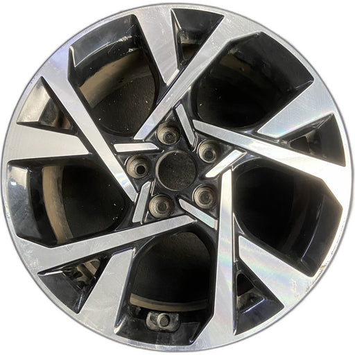 18" KONA 22 18x7.5 , X spoke design Original OEM Wheel Rim - MACHINED BLACK - Front View