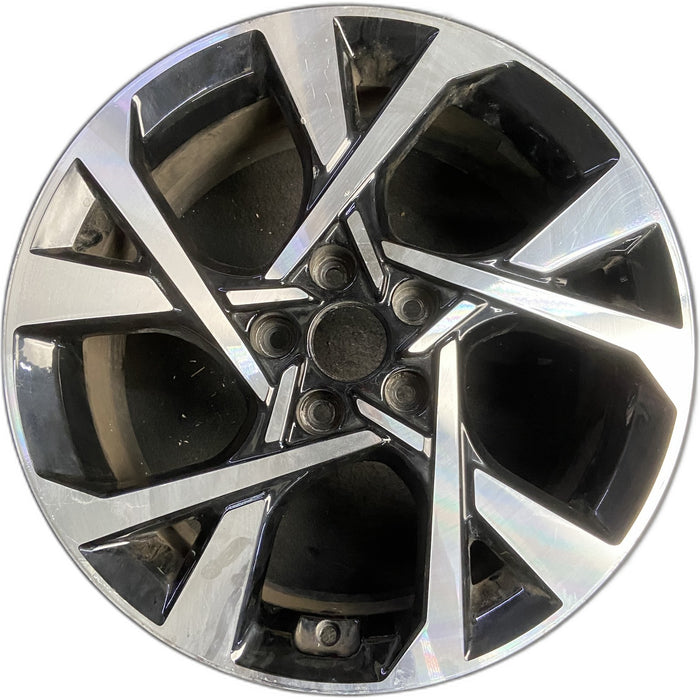 18" KONA 22 18x7.5 , X spoke design Original OEM Wheel Rim - MACHINED BLACK - Front View