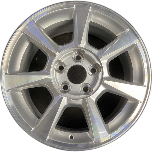 17" CTS 08 17x8 , , Original OEM Wheel Rim - MACHINED SILVER - Front View