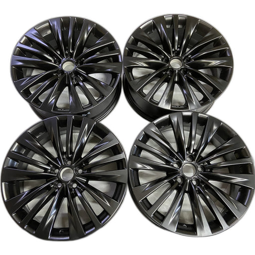 20" HIGHLANDER 20 20x8 , 15 spoke Original OEM Wheel Rim - BLACK - Front View