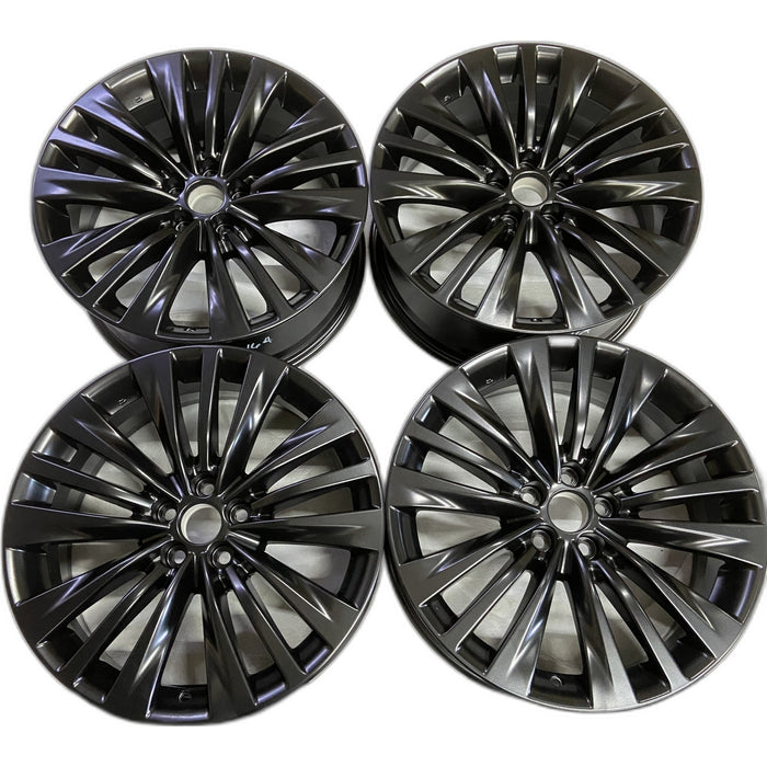 20" HIGHLANDER 20 20x8 , 15 spoke Original OEM Wheel Rim - BLACK - Front View