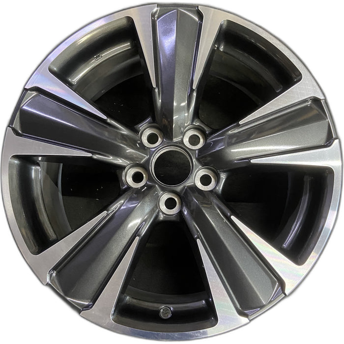 18" UX200 19-23 18x7 , 5 spoke Original OEM Wheel Rim - MACHINED CHARCOAL - Front View