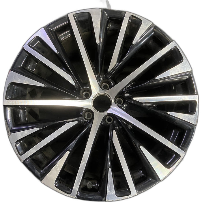 20" RZ300E 25 20x9.5, face with accent Original OEM Wheel Rim - MACHINED BLACK - Front View