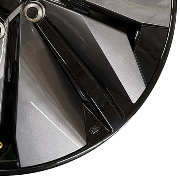 19" ARIYA 23-26 19x7.5, 10 spoke Original OEM Wheel Rim - BLACK SILVER - Back View