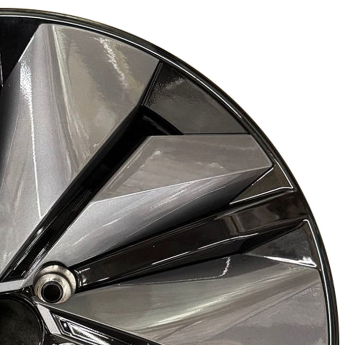 19" ARIYA 23-26 19x7.5, 10 spoke Original OEM Wheel Rim - BLACK SILVER - Close-Up Detail