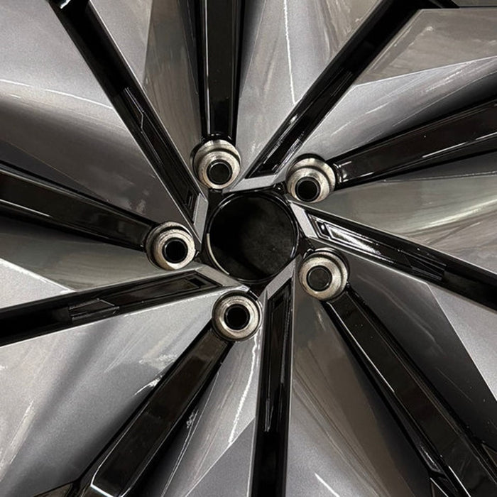 19" ARIYA 23-26 19x7.5, 10 spoke Original OEM Wheel Rim - BLACK SILVER - Angle View